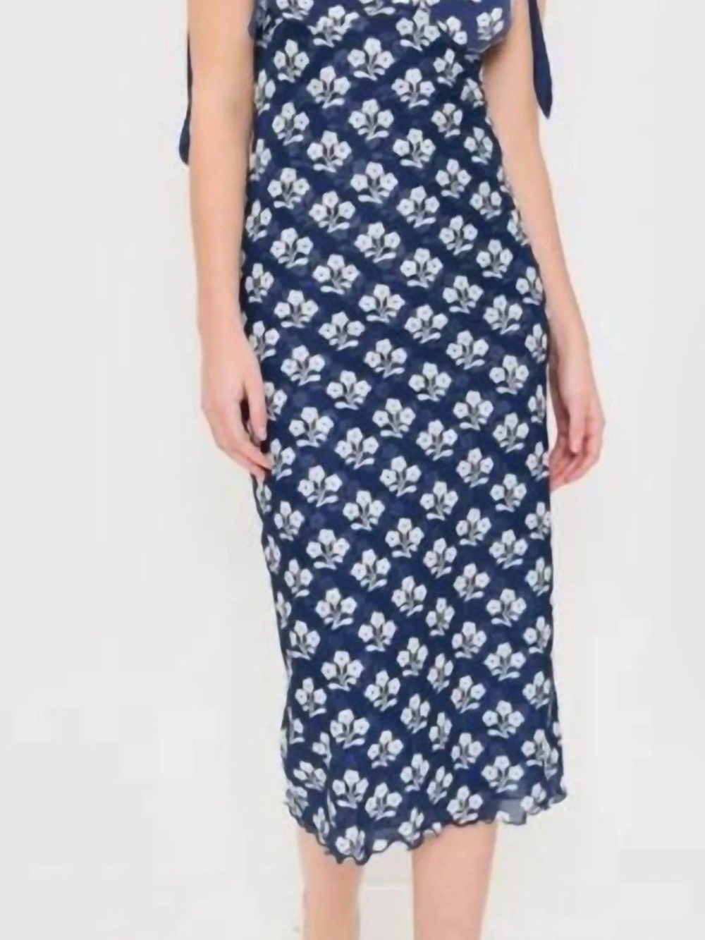 Free People Navy Floral Midi Dress